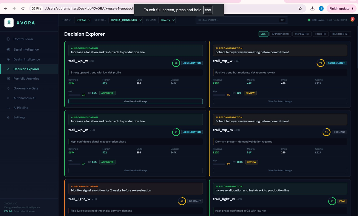 XVORA Decision Explorer